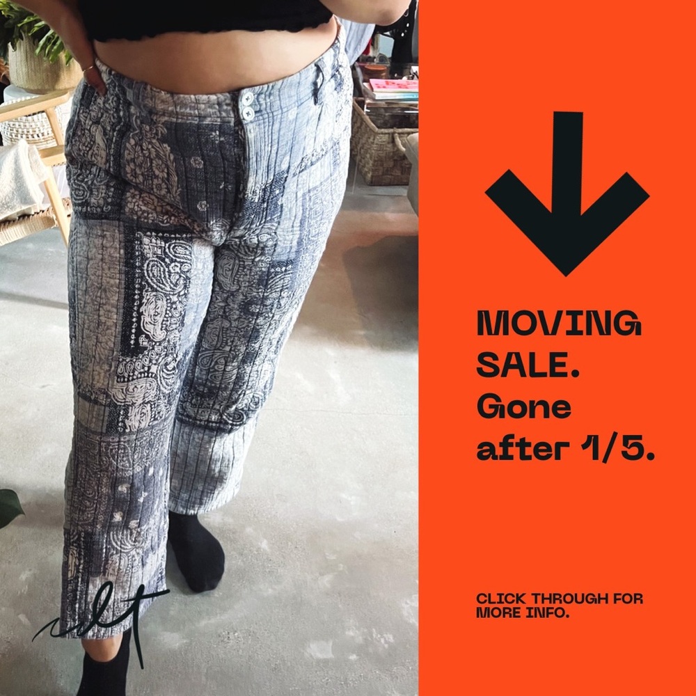 Free people bandana style pant (quilted)